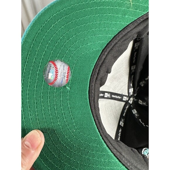 New Era Florida Marlins MLB Cap One Size Black Teal Snap Back Baseball - Picture 3 of 9